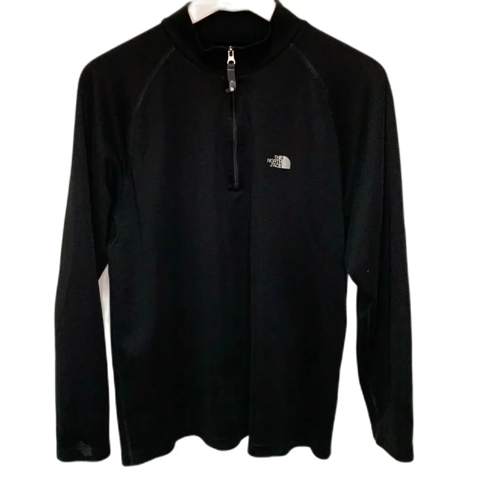 The North Face Mens Black Vapor Wick 1/4 Zip LS Pullover Sweatshirt Size L